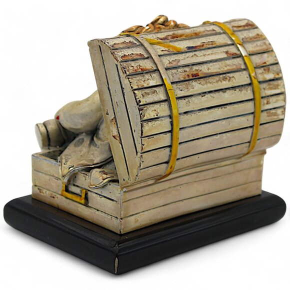 Vintage Mila Italy Clown Figurine In Chest Resin Sculpture With Painted Accents - Picture 3 of 7